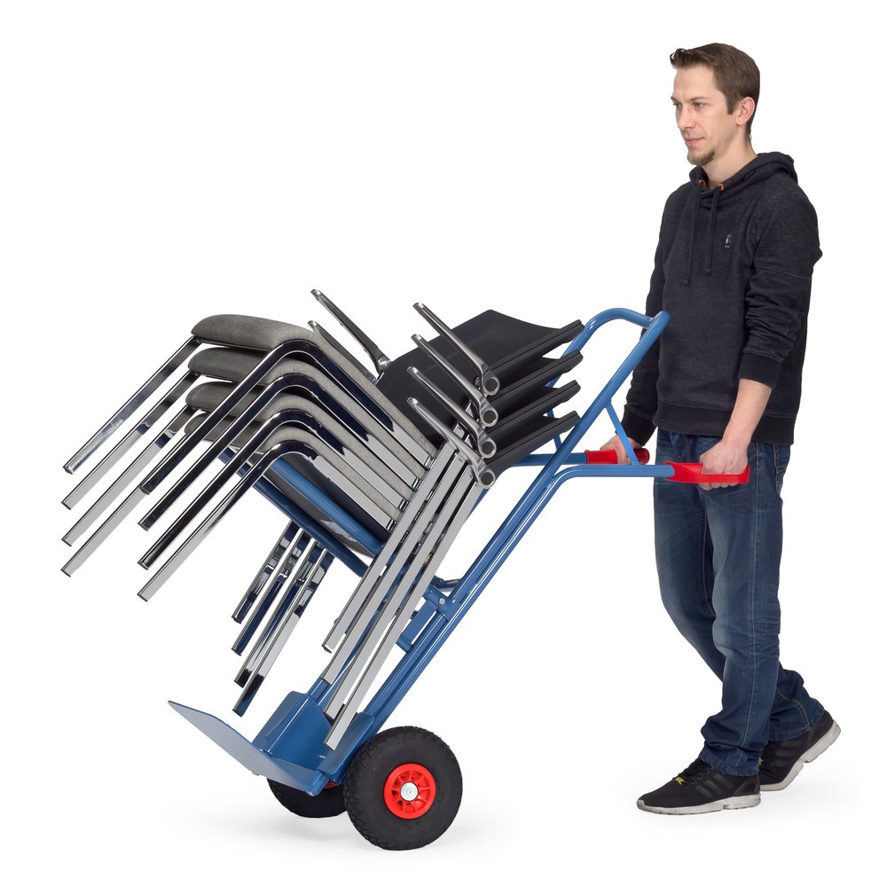 Produktabbildung Nr. 2: fetra® Stuhlkarre aus Stahl, Traggestell anschraubbar, Schaufel BxT 320 x 250 mm, Polyurethan-Bereifung
