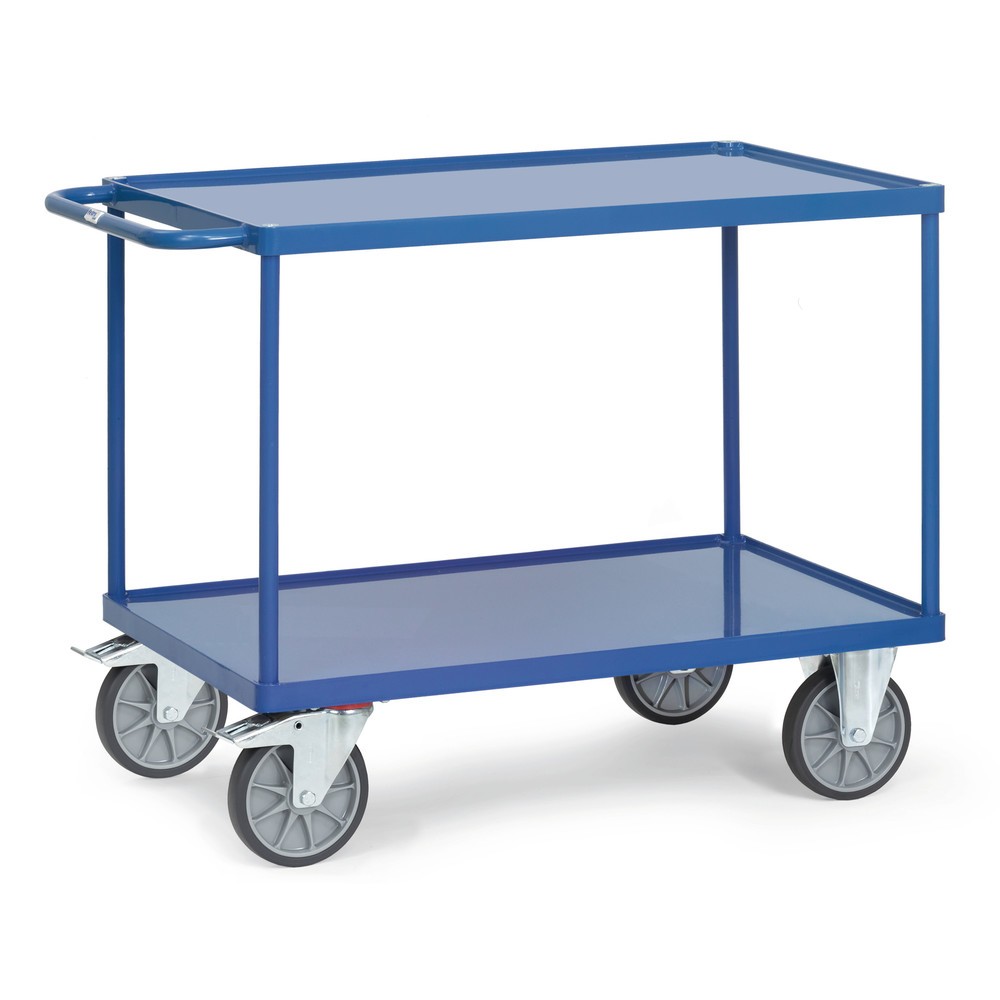 Produktabbildung Nr. 1: fetra® Tisch- und Montagewagen mit 2 Stahlblechwannen, Ladefläche 1.000 x 600 mm
