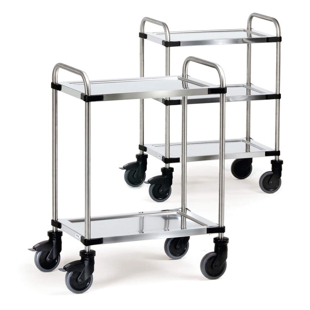 Produktabbildung: fetra® Tischwagen Edelstahl, HxBxT 950 x 470 x 700 mm, TK 120 kg