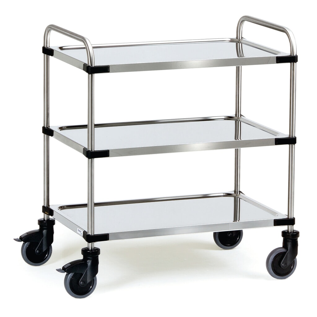 Produktabbildung: fetra® Tischwagen Edelstahl, HxBxT 950 x 570 x 1.070 mm, TK 150 kg