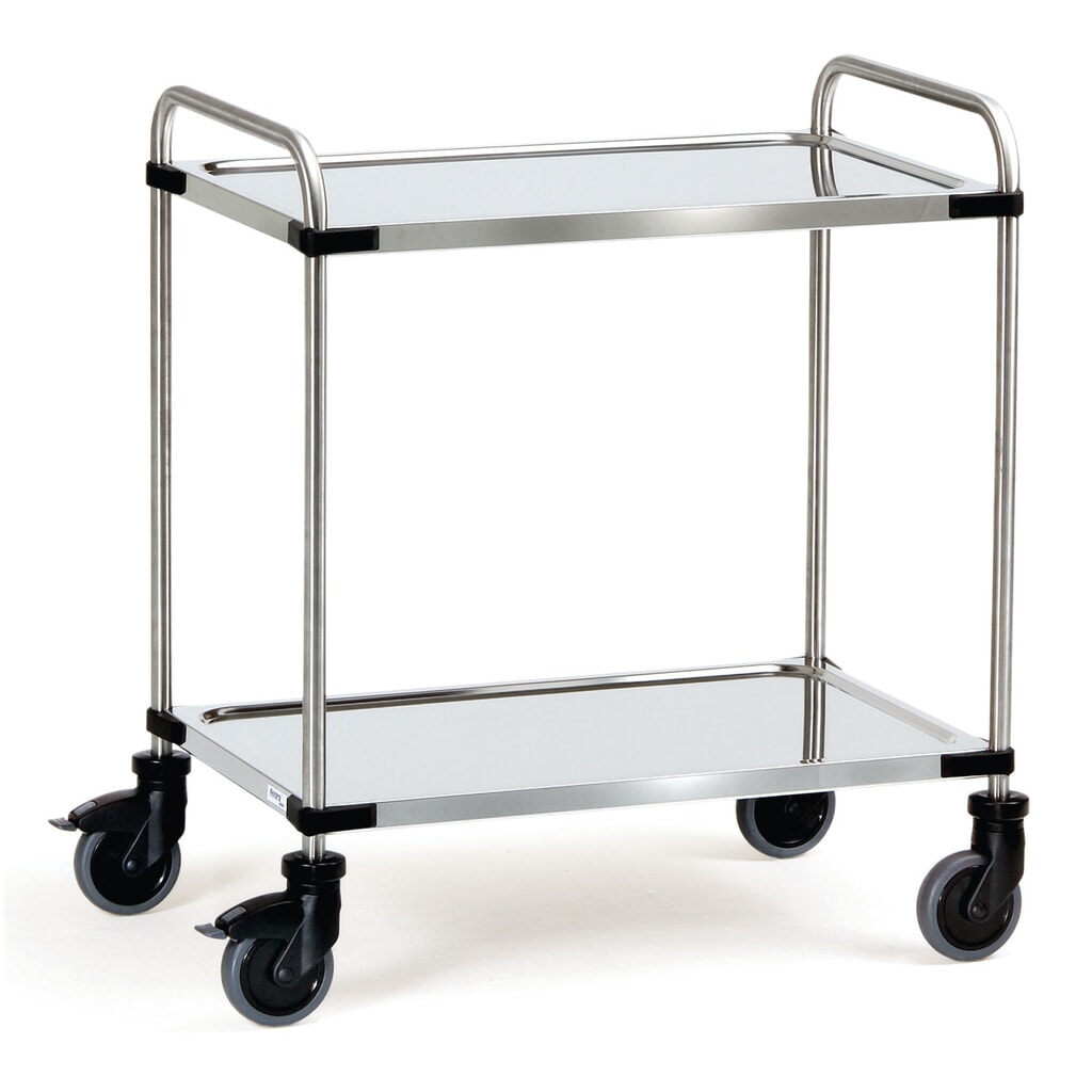 fetra® Tischwagen Edelstahl, HxBxT 950 x 570 x 870 mm, TK 120 kg Produktabbildung: fetra® Tischwagen Edelstahl, HxBxT 950 x 570 x 870 mm, TK 120 kg
