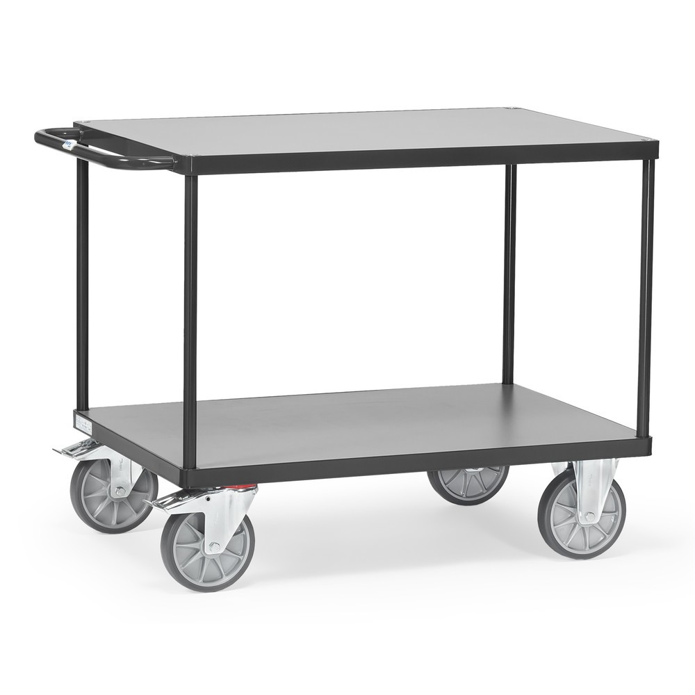 Produktabbildung Nr. 1: fetra® Schwerer Tisch- und Montagewagen, 2 Etagen à 700 x 1.000 mm, anthrazitgrau