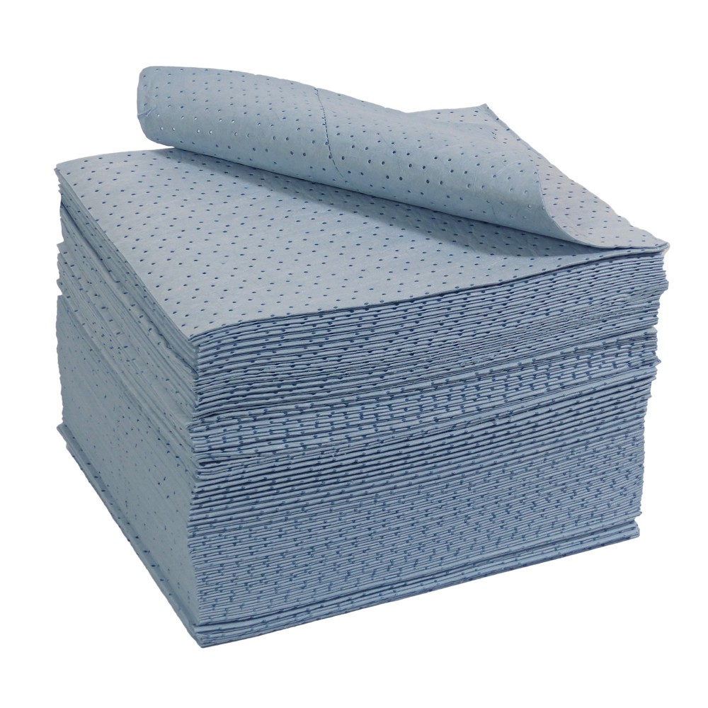 Illustration du produit: Feutre absorbant SMS Heavyweight, 100 chiffons, 3 plis, Lxl 400 x 500 mm, huile, bleu