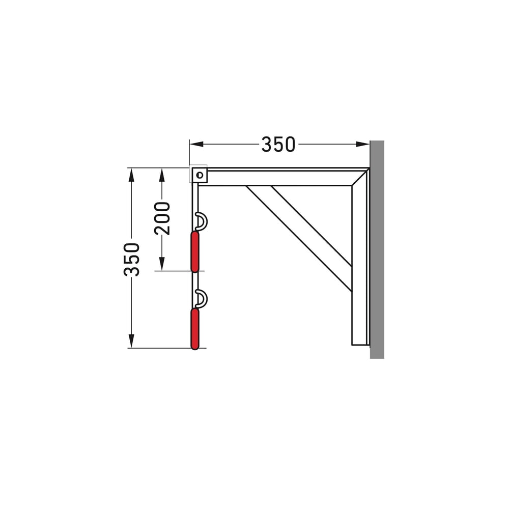 Productafbeelding nr. 6: Fietsophangrek, 6 plaatsen, plafondmontage