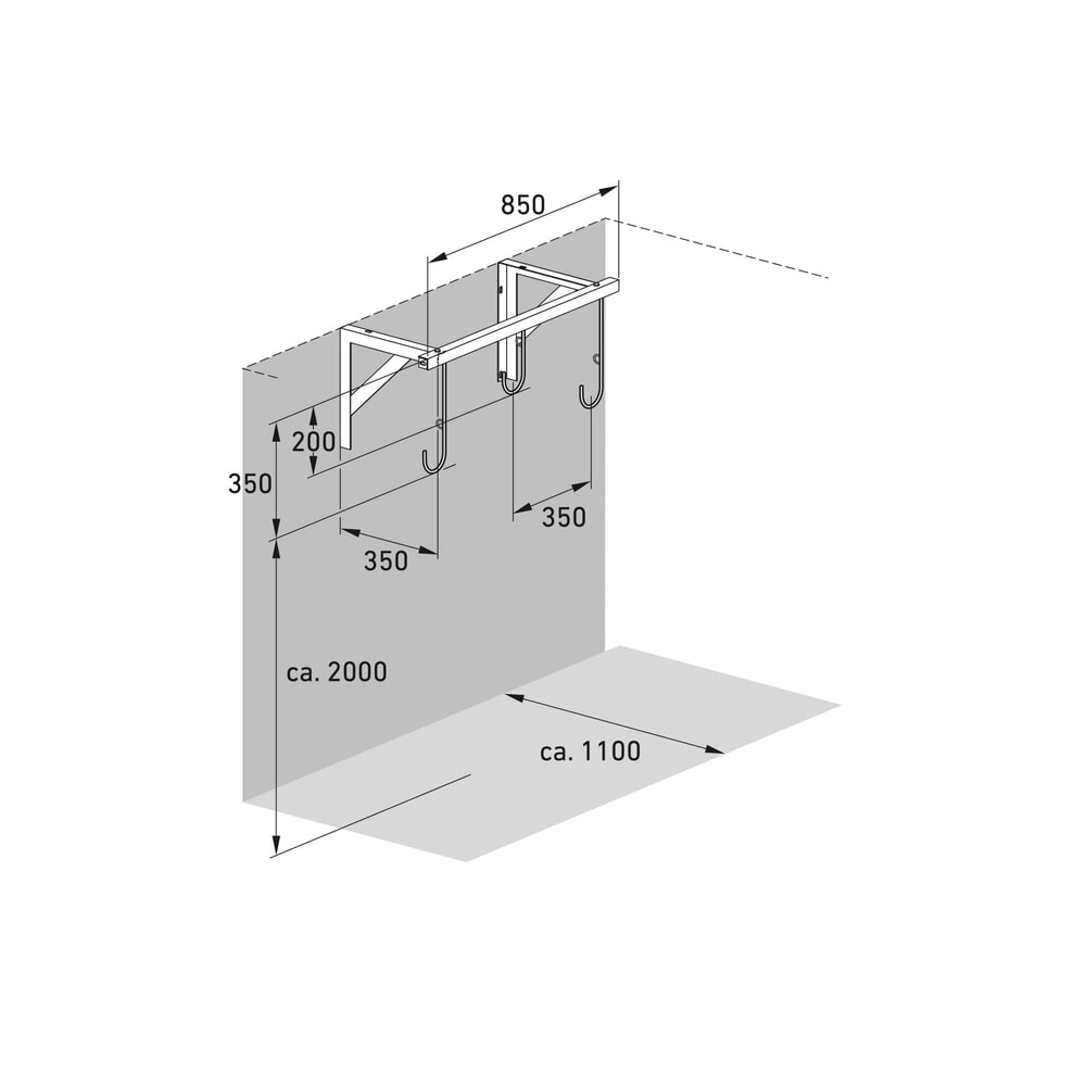 Productafbeelding nr. 7: Fietsophangrek, 3 plaatsen, plafondmontage