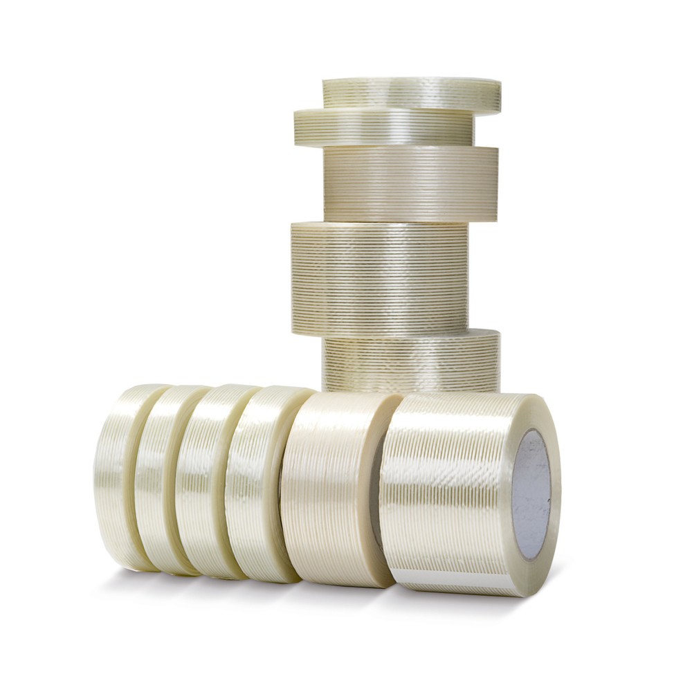 Produktabbildung: Filament-Klebeband, längs und quer verstärkt, Bandbreite 75 mm