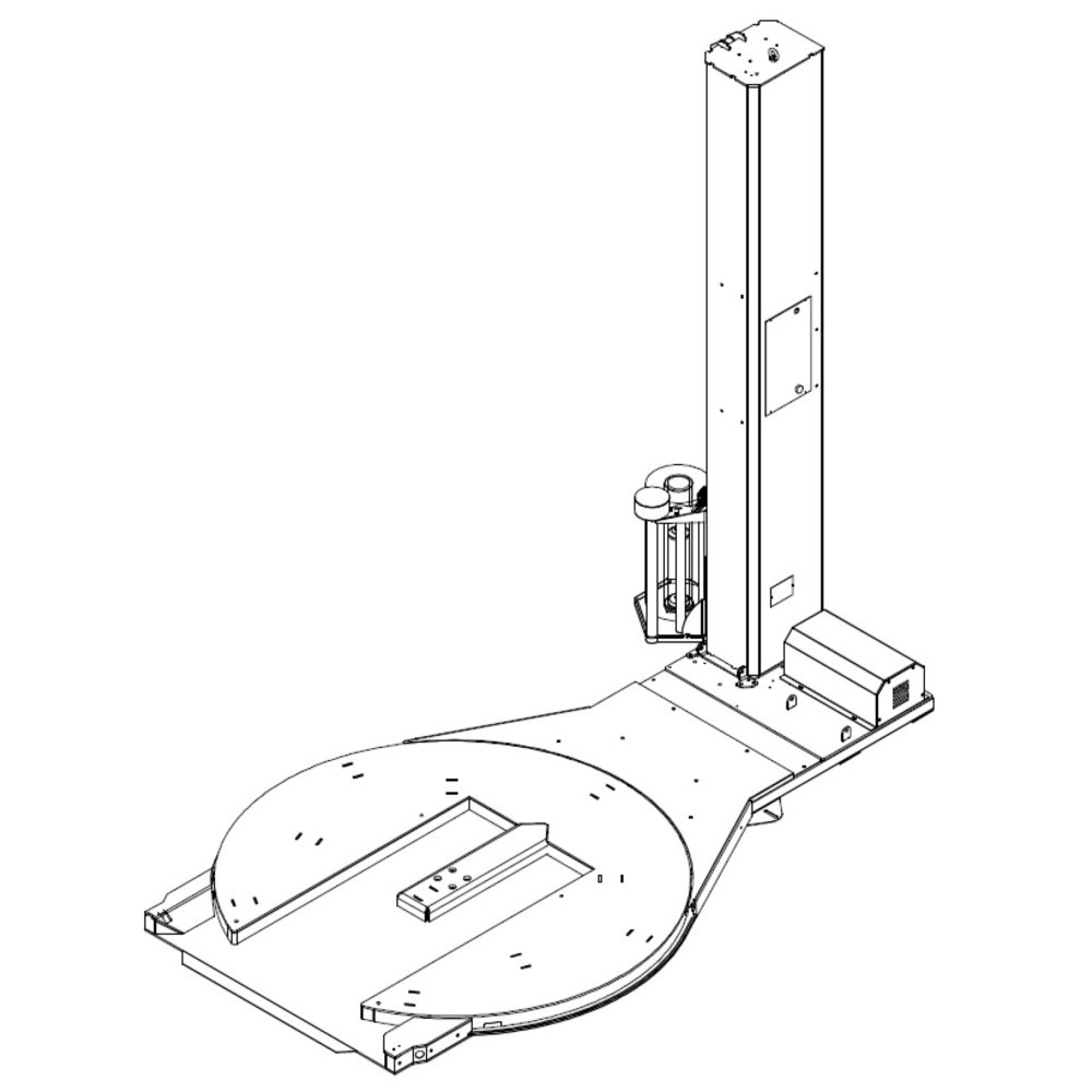 N° de l'image du produit 3 : Enrouleur de palette HSD VOLTA-T « FM », plateau rotatif ouvert Ø 1 650, hauteur de banderolage 2 500 mm, angle de chargement 180°