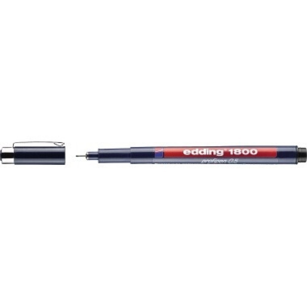 Edding 1800 Profipen Fineliner 0.7 Mm - Penna Indelebile Nera, A Base D'acqua, Per Scrivere E Disegnare, Punta In Metallo, 1 Pezzo
