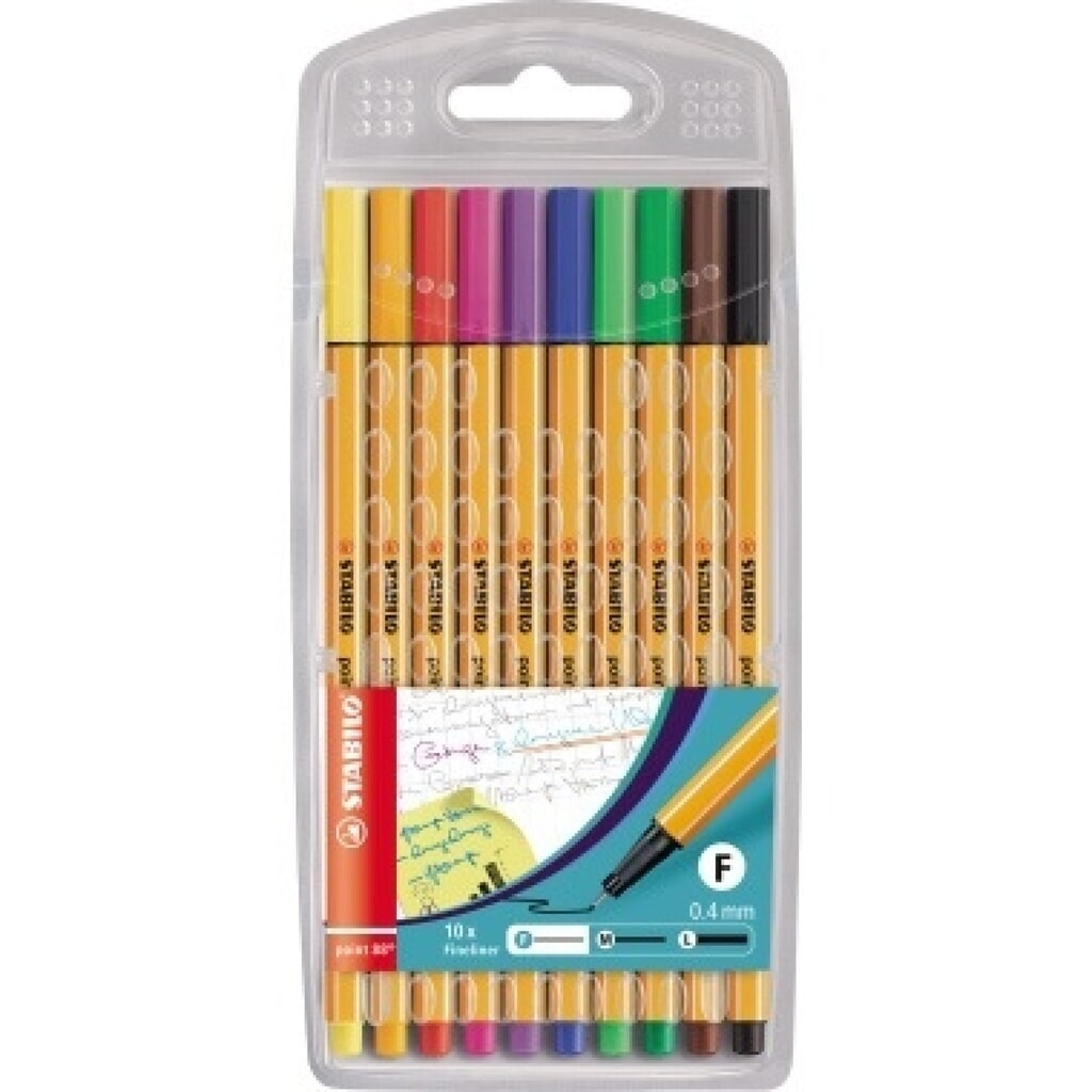 Produktabbildung: STABILO Fineliner point 88 8810 0,4mm farbig sortiert 10 St./Pack.