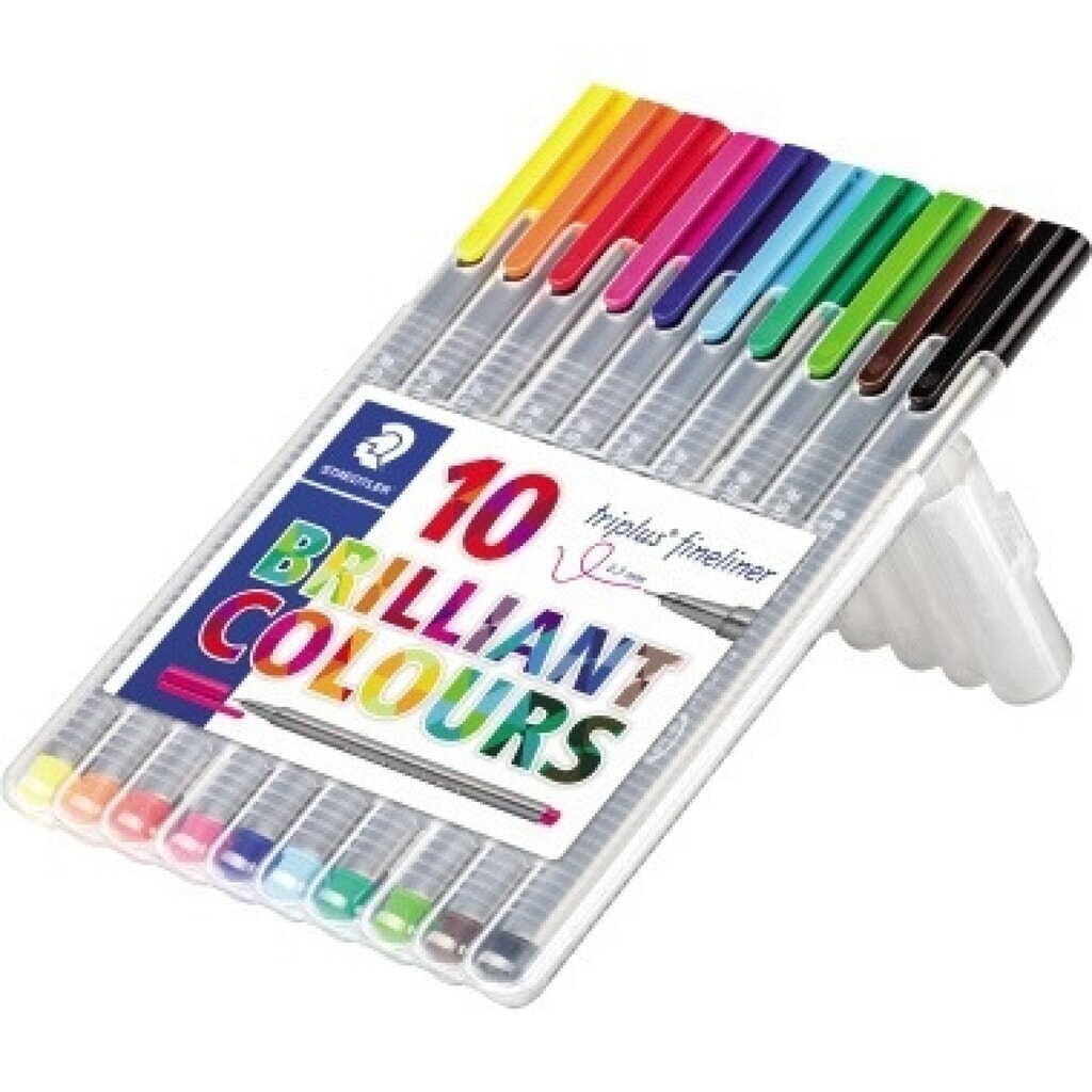 STAEDTLER Fineliner triplus 334 SB10 0,3mm sort. 10 St./Pack. Produktabbildung: STAEDTLER Fineliner triplus 334 SB10 0,3mm sort. 10 St./Pack.