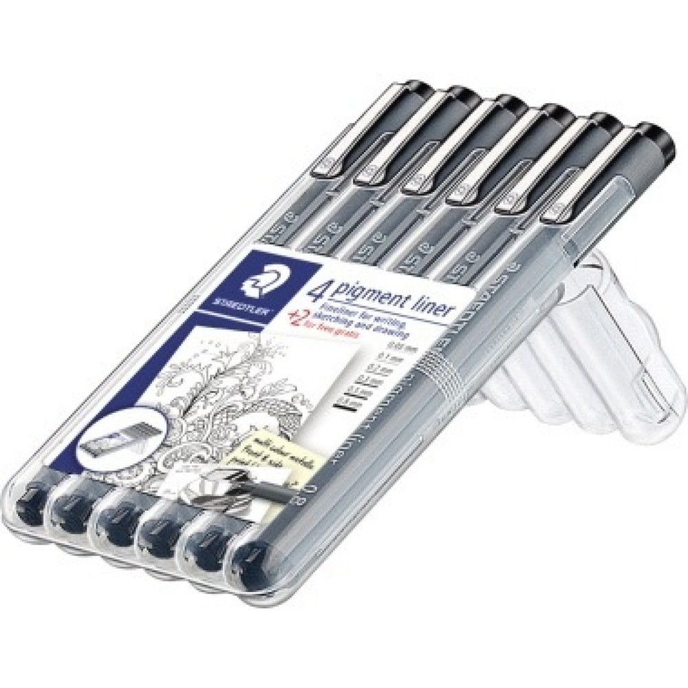 Produktabbildung: STAEDTLER Finliner 308 SB6P schwarz 6 St./Pack