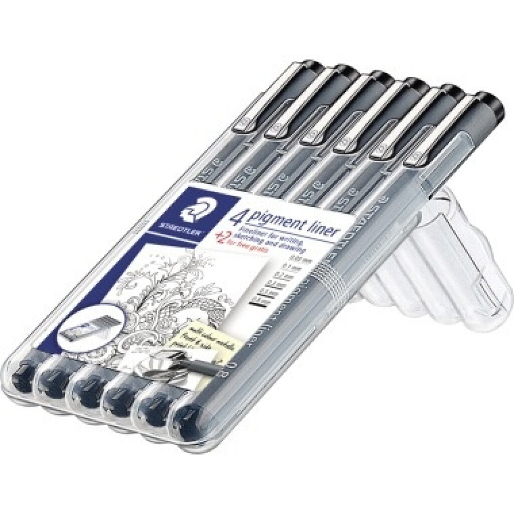 STAEDTLER Finliner 308 SB6P schwarz 6 St./Pack Produktabbildung: STAEDTLER Finliner 308 SB6P schwarz 6 St./Pack