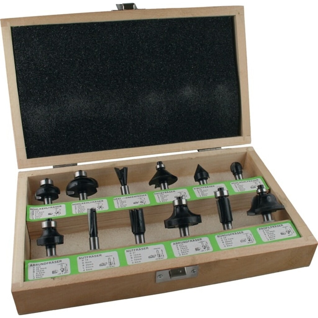 FISCH-TOOLS Fräsersatz 973CT12A06, 12-teilig, Hartmetall Schaft-Ø 8 mm Produktabbildung: FISCH-TOOLS Fräsersatz 973CT12A06, 12-teilig, Hartmetall Schaft-Ø 8 mm