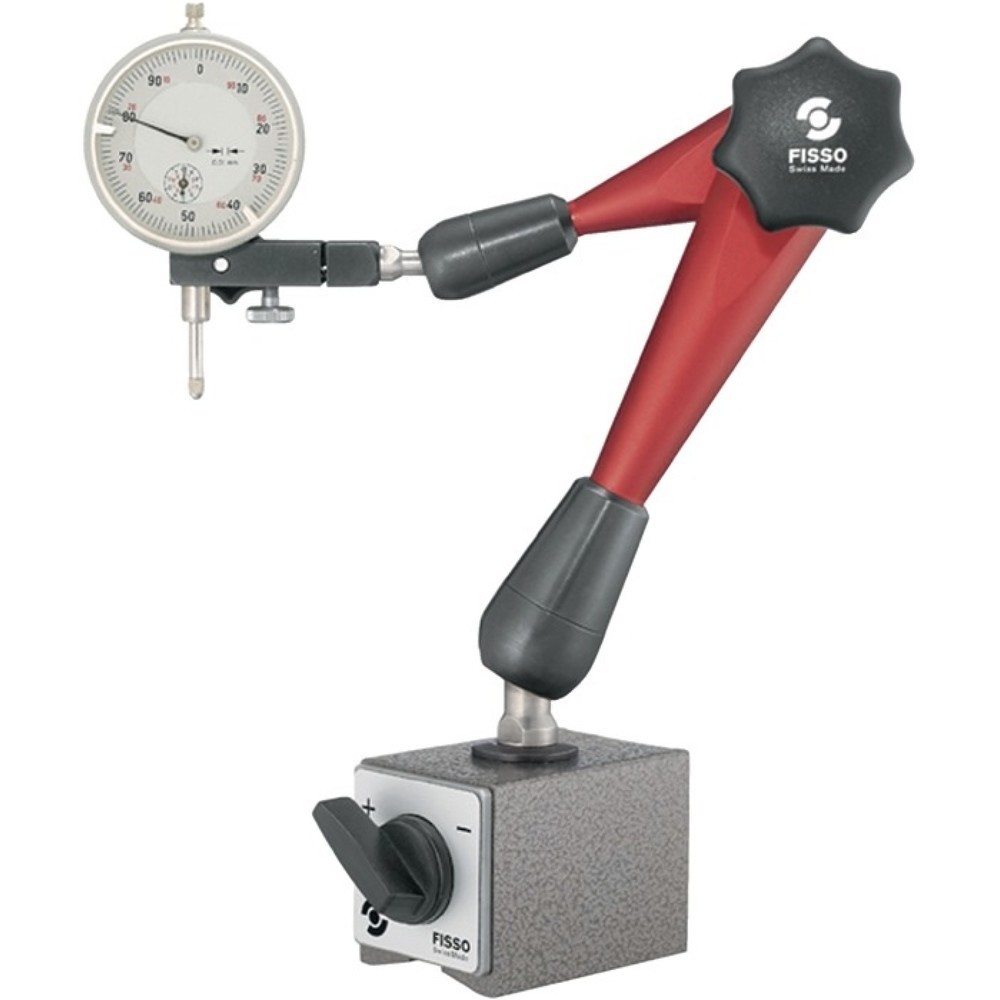 Produktabbildung: FISSO Magnetmessstativ STRATO-LINE, Haftkraft 750 N, Aktionsradius 200 mm Gesamthöhe 310 mm