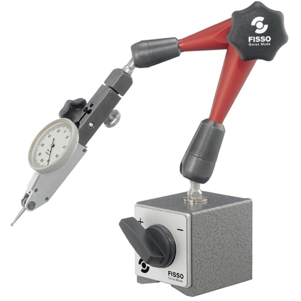 Produktabbildung: FISSO Magnetmessstativ STRATO-LINE, Haftkraft 750 N, Aktionsradius 280 mm Gesamthöhe 390 mm