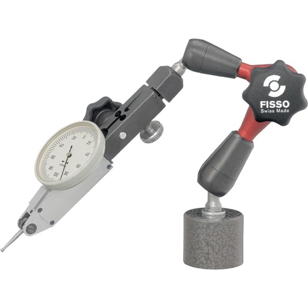 Produktabbildung: FISSO Magnetmessstativ STRATO-LINE, Haftkraft 300 N, Aktionsradius 130 mm Gesamthöhe 210 mm
