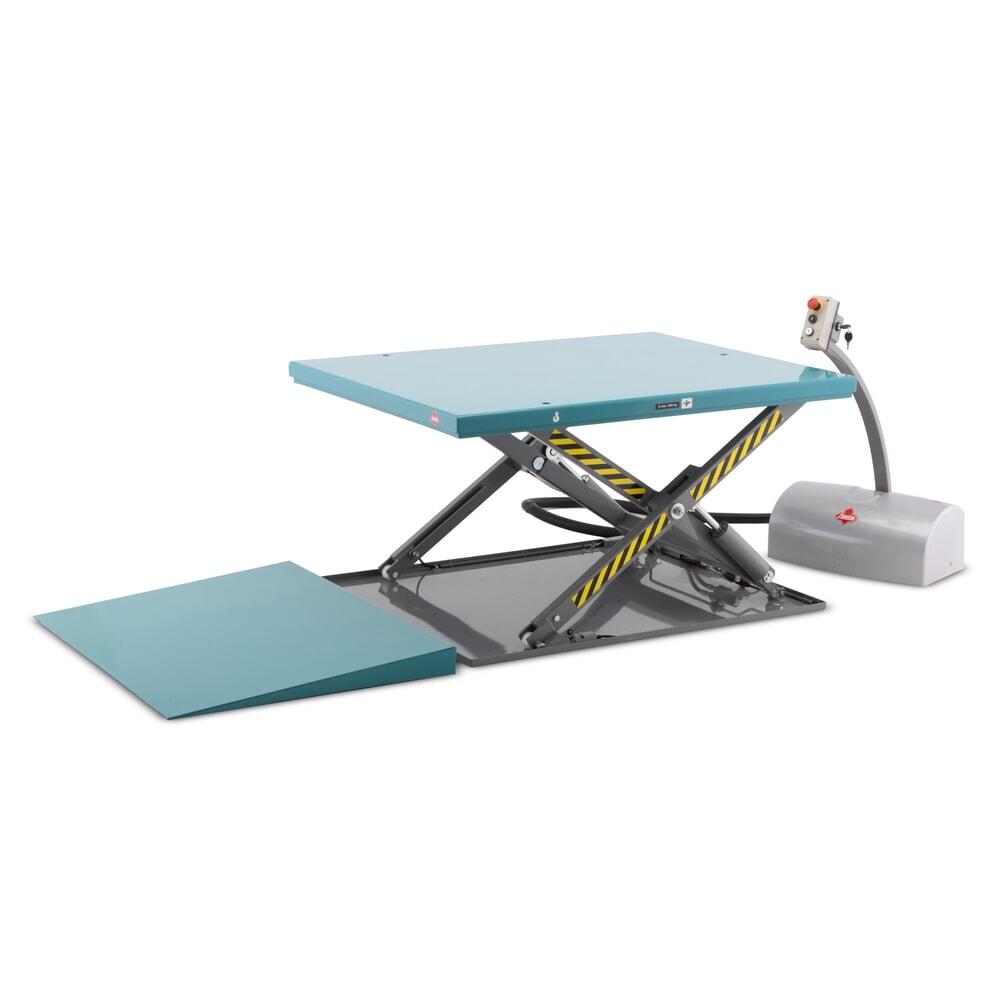 Produktabbildung: Flach-Scheren-Hubtisch Ameise® SLT 1.0, geschlossen, elektrisch, Tragkraft 1.000 kg, Plattform à 1.450 x 1.140 mm