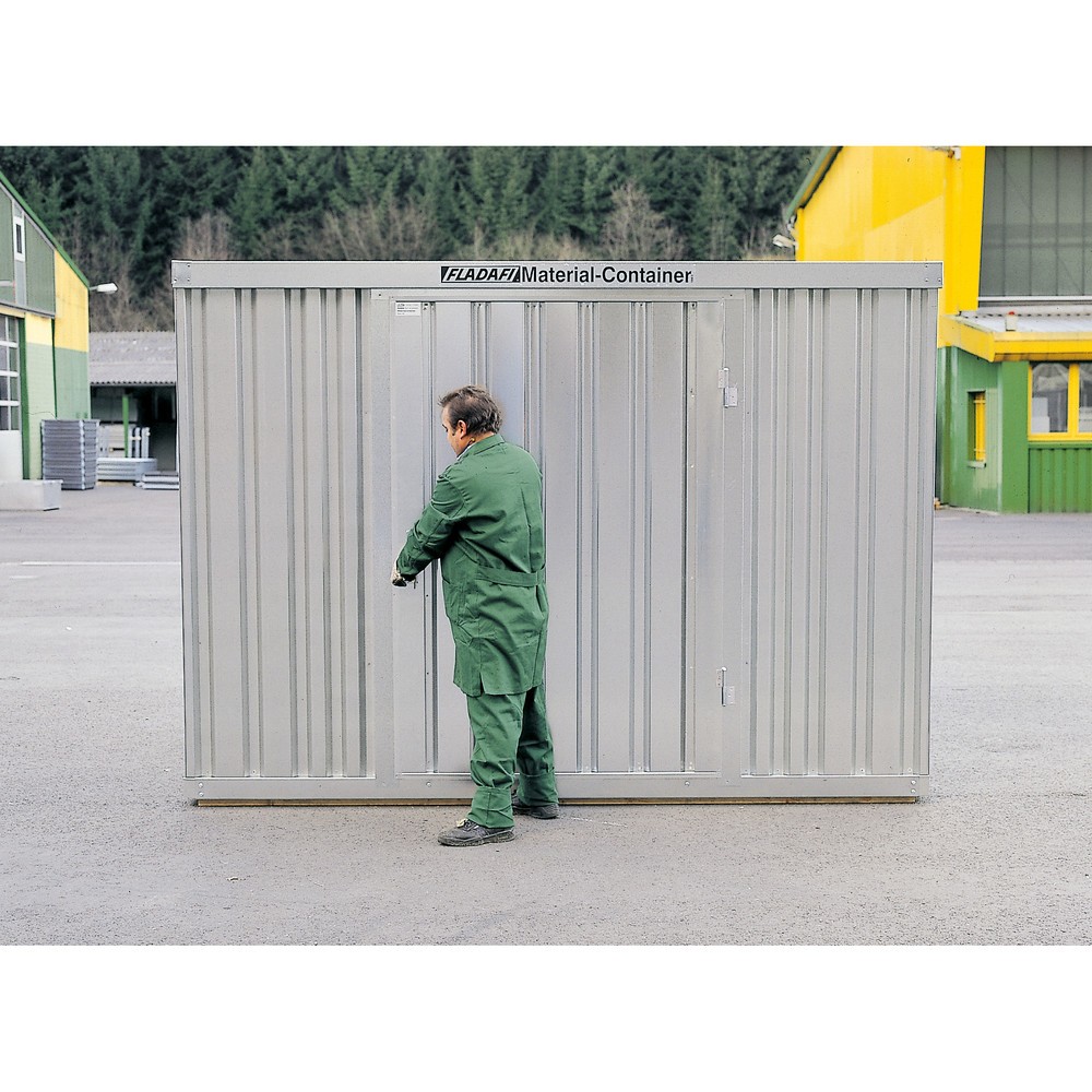 Produktabbildung Nr. 2: FLADAFI® Materialcontainer Einzelmodul, HxBxT 2.150 x 3.050 x 2.170 mm, zerlegt, Holzfußboden, verzinkt