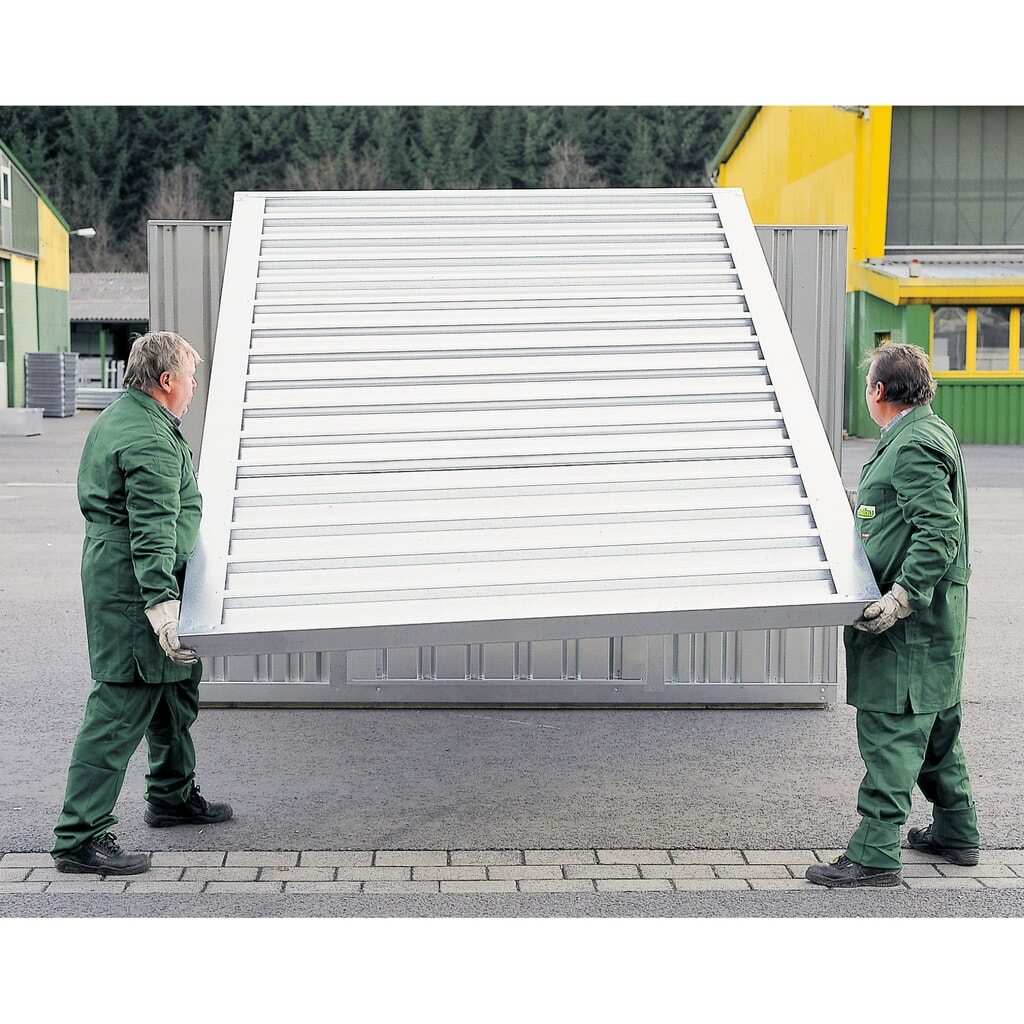 FLADAFI® Materialcontainer Einzelmodul, verzinkt, HxBxT 2.150 x 2.100 x 2.170 mm, zerlegt, Holzfußboden Produktabbildung Nr. 3: FLADAFI® Materialcontainer Einzelmodul, verzinkt, HxBxT 2.150 x 2.100 x 2.170 mm, zerlegt, Holzfußboden