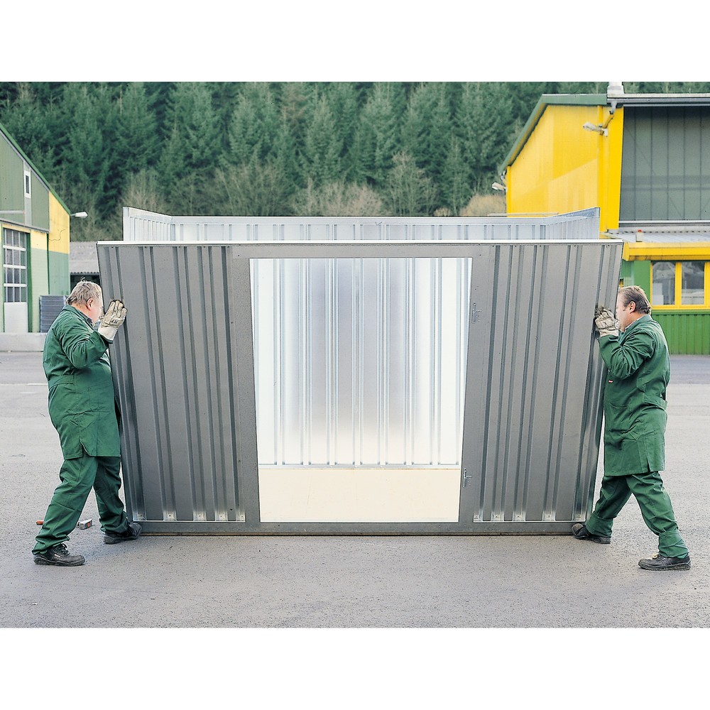 Produktabbildung Nr. 4: FLADAFI® Materialcontainer Einzelmodul, HxBxT 2.150 x 3.050 x 2.170 mm, zerlegt, Holzfußboden, verzinkt