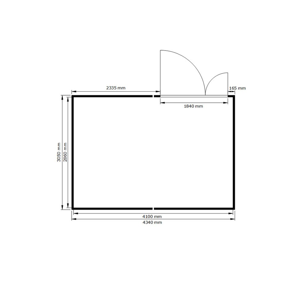 Produktabbildung Nr. 2: FLADAFI® Materialcontainer-Kombination 12m², isoliert, mit Holzfußboden, Maße außen 3050x4340x2405 mm, Doppelflügeltür (asymmetrische Teilung), mittig im Modul