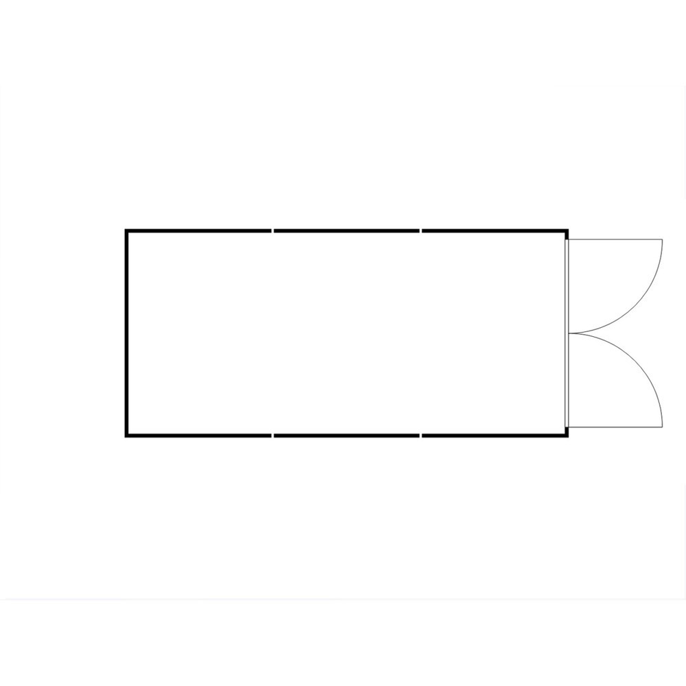Produktabbildung Nr. 2: FLADAFI® Materialcontainer-Kombination 18m², isoliert, mit Holzfußboden, Maße außen 3050x6520x2405 mm, Doppelflügeltür, mittig in Stirnseite
