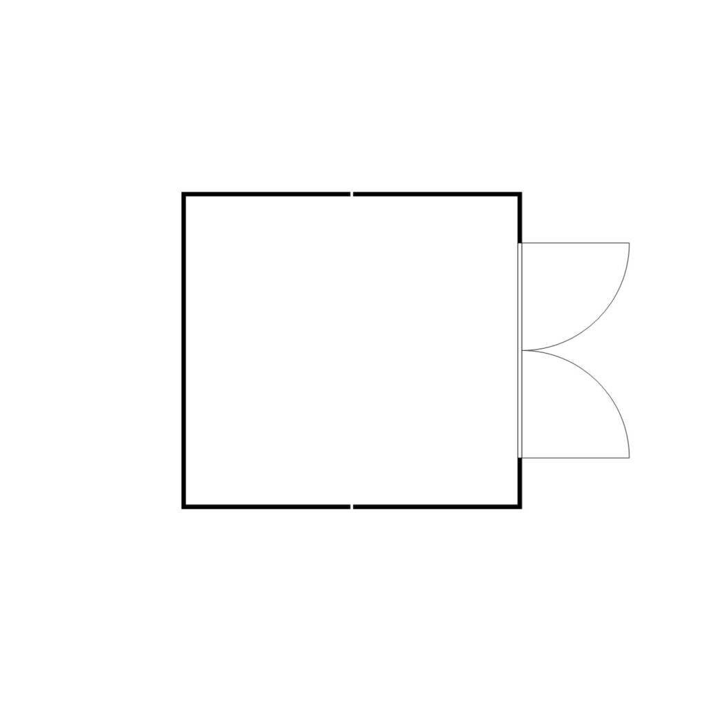 Produktabbildung Nr. 2: FLADAFI® Materialcontainer-Kombination, isoliert, 16 m², mit Holzfußboden, HxBxT 2.405 x 4.050 x 4.340 mm, Doppelflügeltür, mittig in Stirnseite
