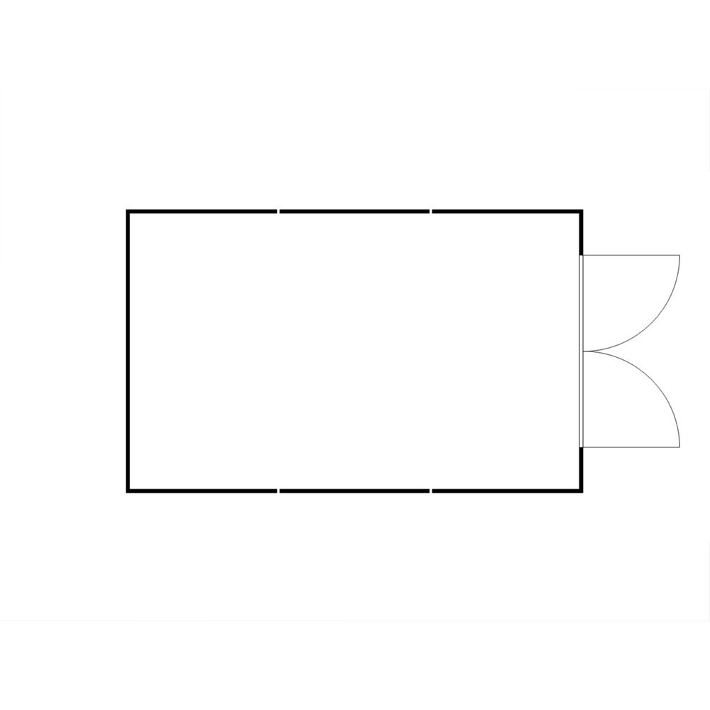 Produktabbildung Nr. 2: FLADAFI® Materialcontainer-Kombination 25m², isoliert, mit isoliertem Boden, Maße außen 4050x6520x2500 mm, Doppelflügeltür, mittig in Stirnseite
