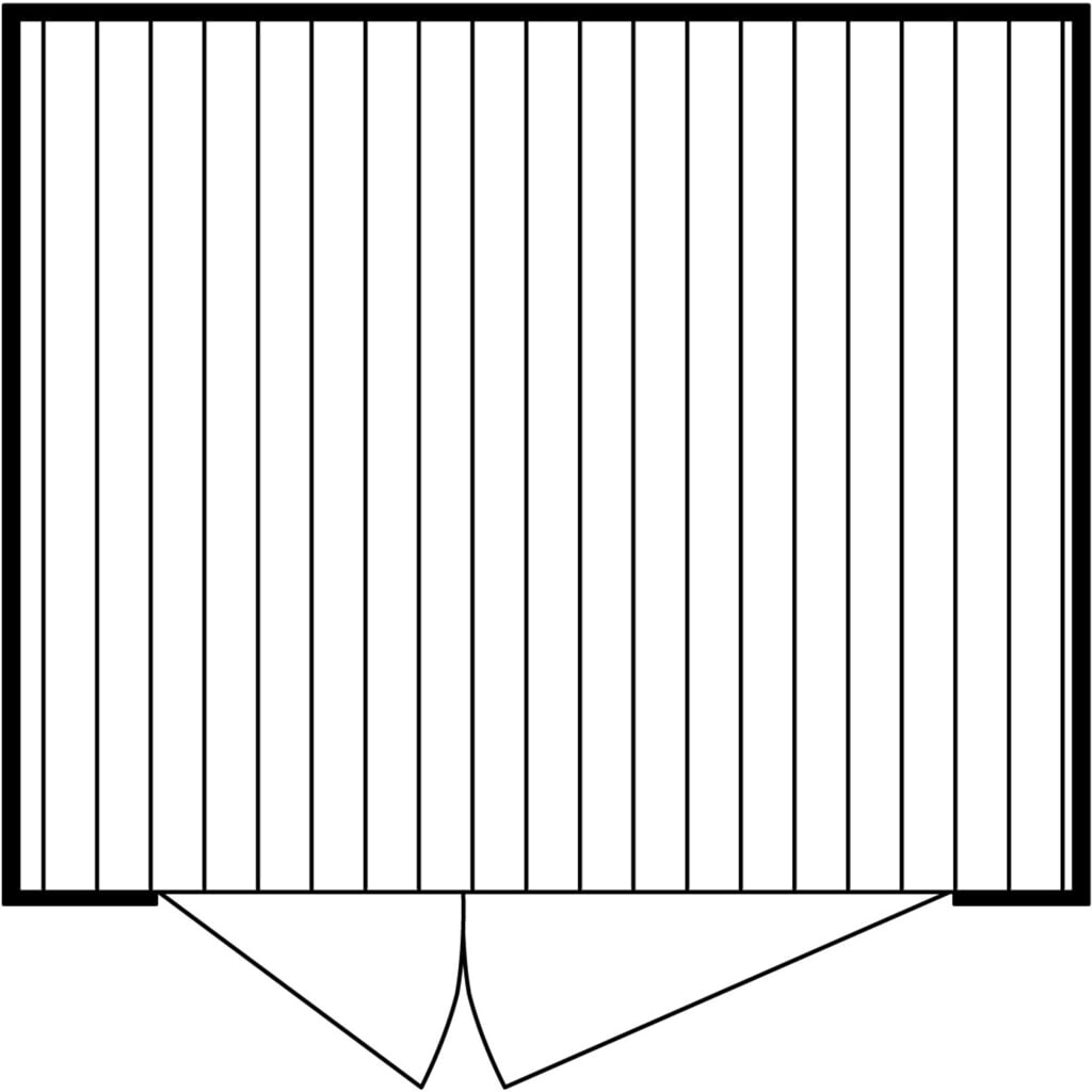 Produktabbildung Nr. 2: FLADAFI® Materialcontainer, verzinkt, montiert, XXL 7 m², HxBxT 2.595 x 3.020 x 2.540 mm, Doppelflügeltür (asymmetrische Teilung), mittig in Breitseite