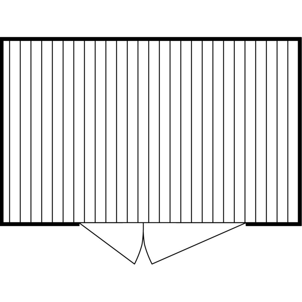 Produktabbildung Nr. 2: FLADAFI® Materialcontainer XXL 9m², verzinkt, montiert, Maße außen 4050x2540x2595 mm, Doppelflügeltür (asymmetrische Teilung), mittig in Stirnseite