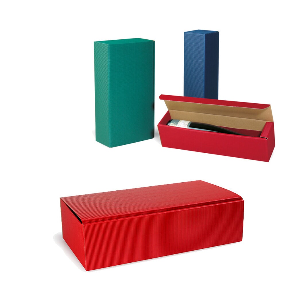 Produktabbildung: Flaschen-Präsentkarton 2er, 361 x 188 x 94 mm, bordeaux, offene Welle