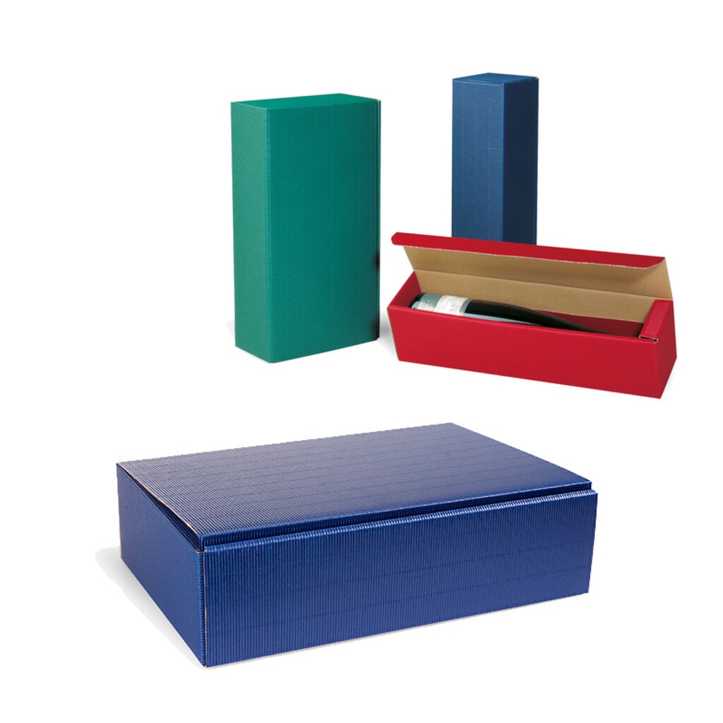 Flaschen-Präsentkarton 3er, 363 x 252 x 94 mm, saphirblau, offene Welle Produktabbildung: Flaschen-Präsentkarton 3er, 363 x 252 x 94 mm, saphirblau, offene Welle