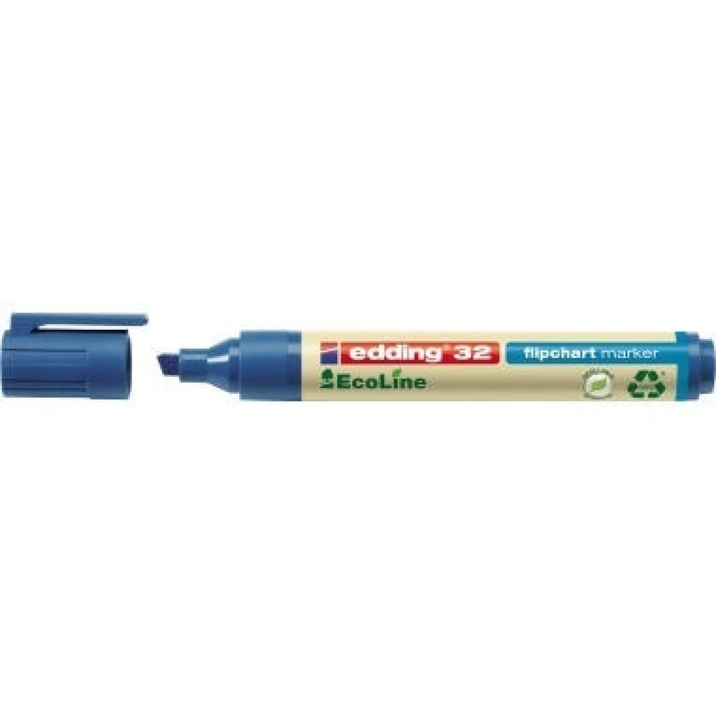 edding Flipchartmarker 32 EcoLine 4-32003 1-5mm Keilspitze blau Produktabbildung: edding Flipchartmarker 32 EcoLine 4-32003 1-5mm Keilspitze blau