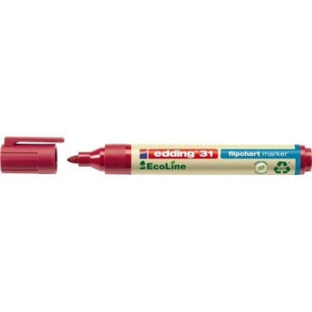 Produktabbildung Nr. 1: edding Flipchartmarker 31 EcoLine 4-31002 1,5-3mm Rundspitze rot