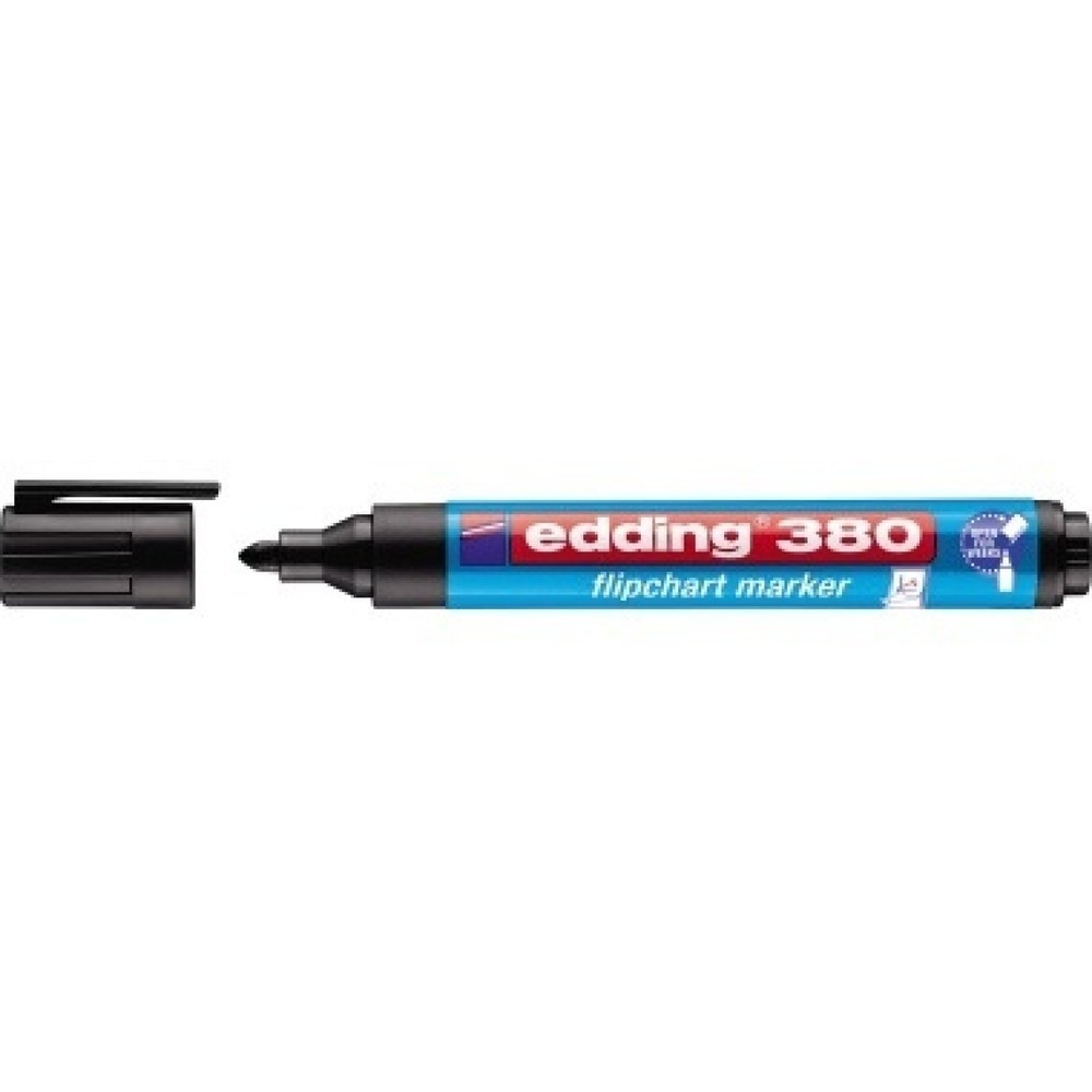 Produktabbildung: edding Flipchartmarker 380 4-380001 1,5-3mm Rundspitze schwarz