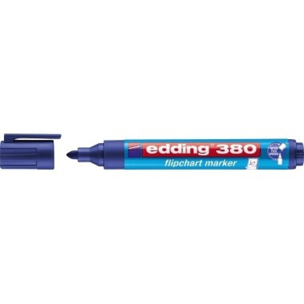 Produktabbildung: edding Flipchartmarker 380 4-380003 1,5-3mm Rundspitze blau