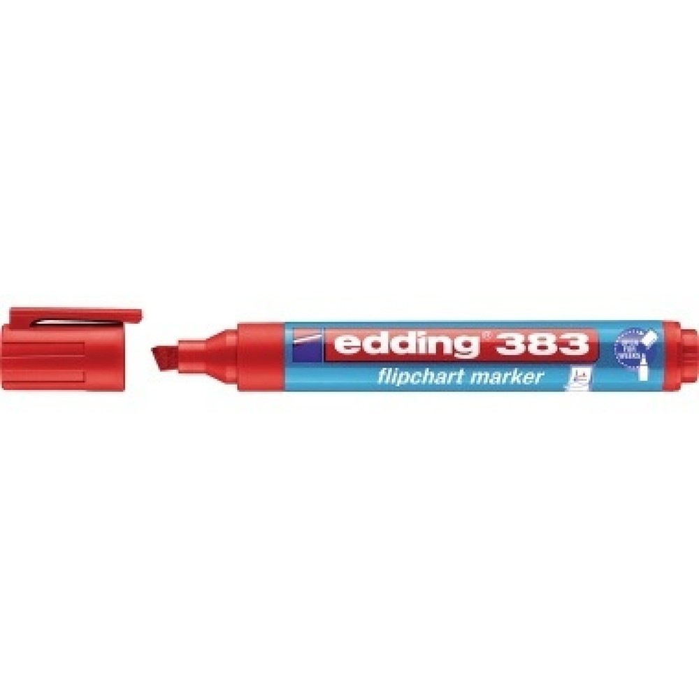 Produktabbildung: edding Flipchartmarker 383 4-383002 1-5mm Keilspitze rot