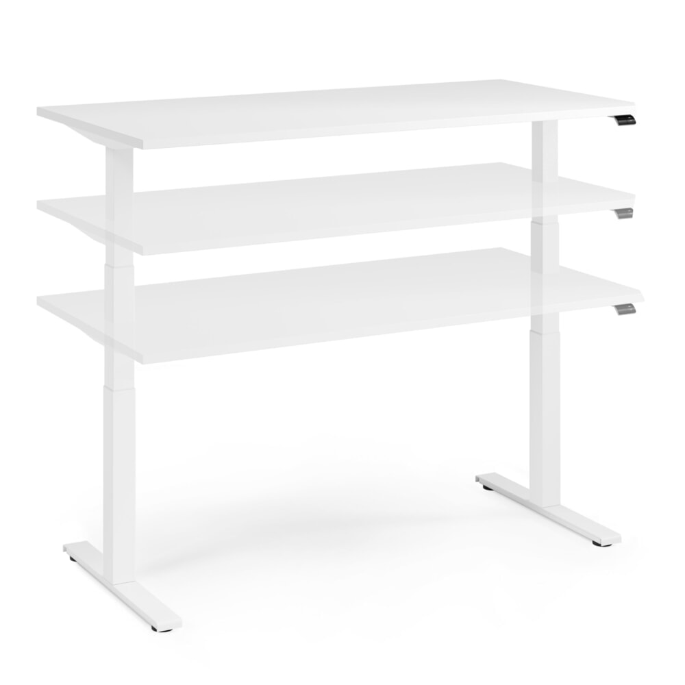 Produktabbildung Nr. 2: FM Büromöbel elektrisch höhenverstellbarer Schreibtisch fouraction, BxT 1.800 x 800 mm, ohne Memory-Schalter, lichtgrau, verkehrsweiß