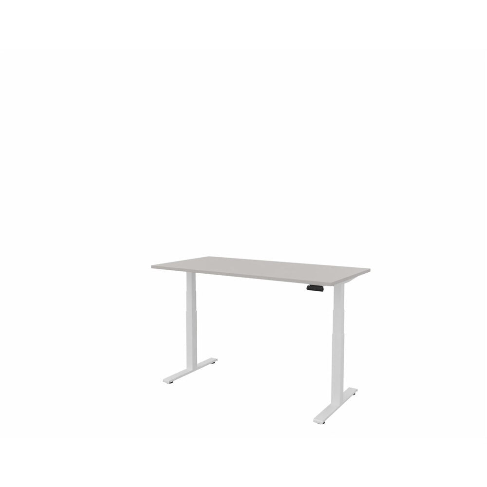 Produktabbildung Nr. 1: FM Büromöbel elektrisch höhenverstellbarer Schreibtisch fouraction, BxT 1.600 x 800 mm, mit Memory-Schalter, lichtgrau, verkehrsweiß