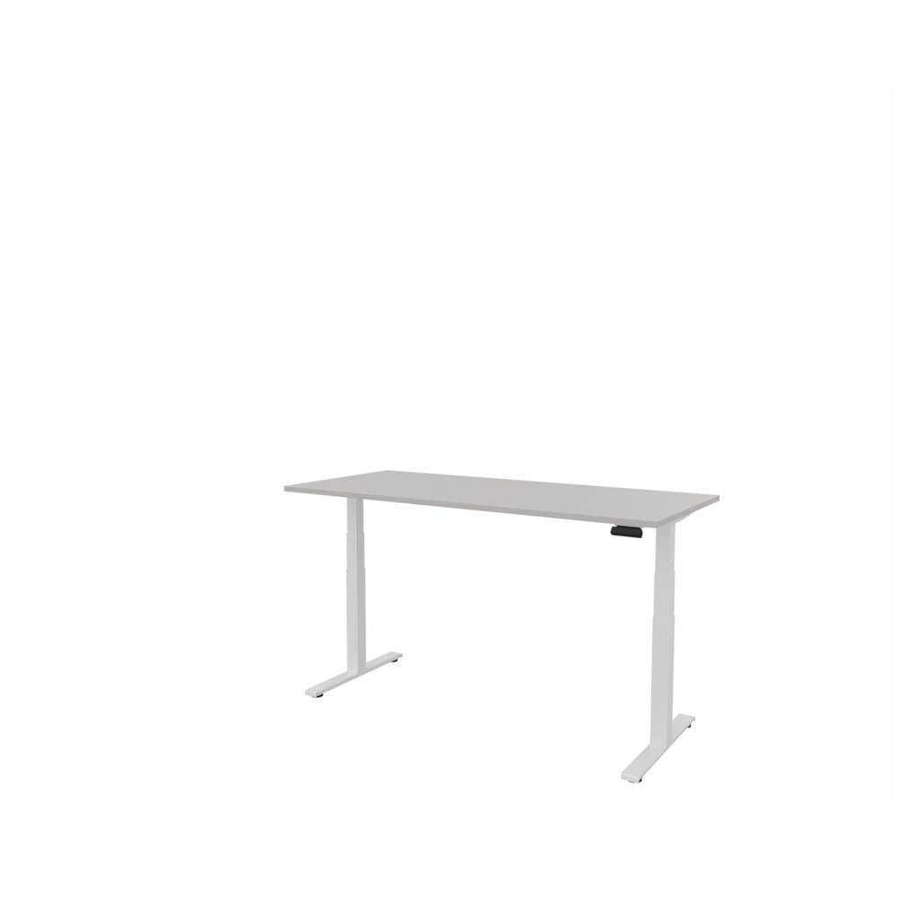 Produktabbildung Nr. 1: FM Büromöbel elektrisch höhenverstellbarer Schreibtisch fouraction, BxT 1.800 x 800 mm, mit Memory-Schalter, lichtgrau, verkehrsweiß