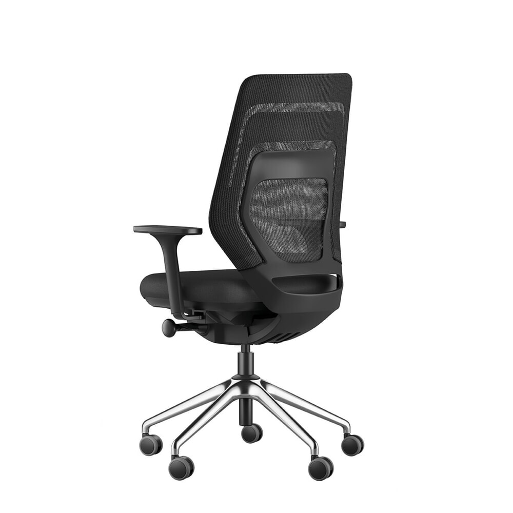 Produktabbildung Nr. 3: FM Büromöbel Schwerlast-Bürostuhl FM asiento, Synchronmechanik, 4D Armlehnen, Rückenlehne mit 3D-Strickgewebe, transparent bezogen, ohne Lordosenstütze, anthrazit