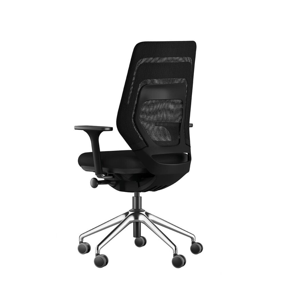 Produktabbildung Nr. 3: FM Büromöbel Schwerlast-Bürostuhl FM asiento, Synchronmechanik, 4D Armlehnen, Rückenlehne mit 3D-Strickgewebe, transparent bezogen, ohne Lordosenstütze, schwarz