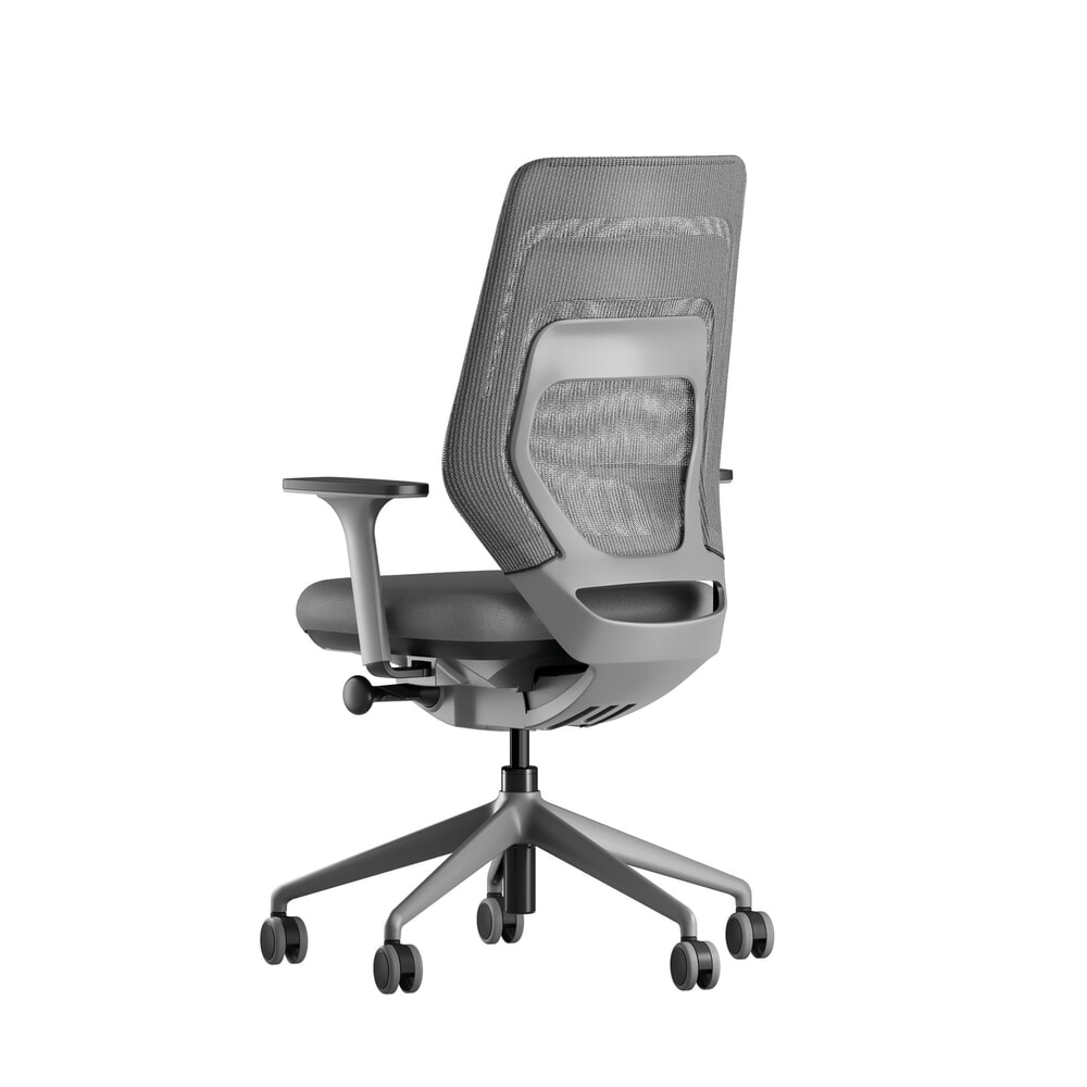 Produktabbildung Nr. 3: FM Büromöbel Schwerlast-Bürostuhl FM asiento, Synchronmechanik, 4D Armlehnen, 3D Sitzneigefunktion, Rückenlehne mit 3D-Strickgewebe, transparent bezogen, ohne Lordosenstütze, hellgrau