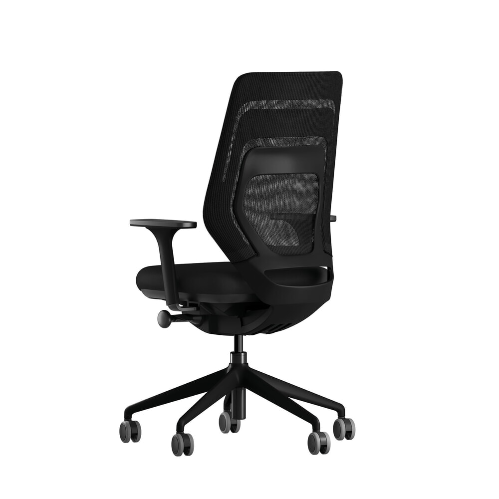 Produktabbildung Nr. 3: FM Büromöbel Schwerlast-Bürostuhl FM asiento, Synchronmechanik, 4D Armlehnen, 3D Sitzneigefunktion, Rückenlehne mit 3D-Strickgewebe, transparent bezogen, ohne Lordosenstütze, schwarz