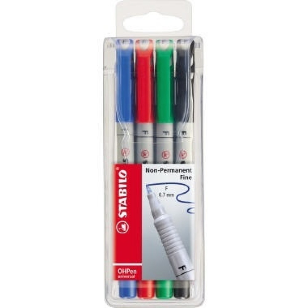 Produktabbildung: STABILO Folienschreiber OHPen 852/4 F 0,7mm sortiert 4 St./Pack.