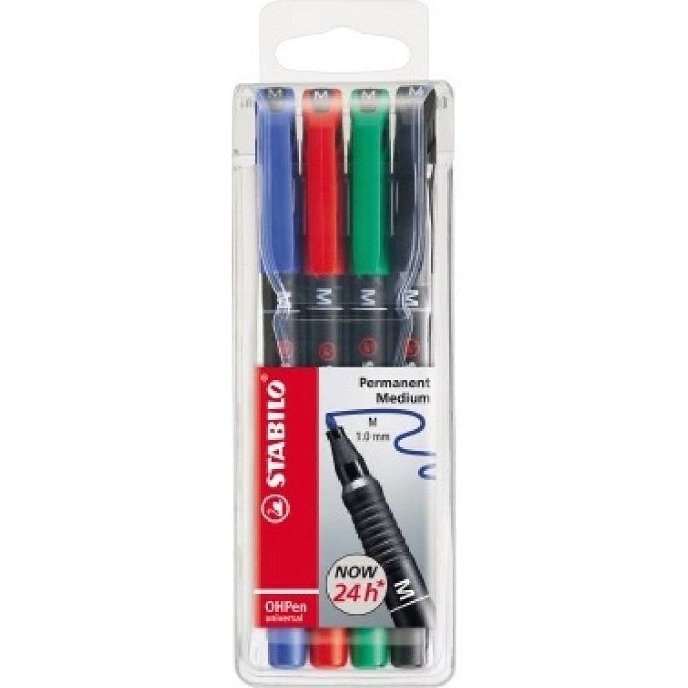 Produktabbildung: STABILO Folienschreiber OHPen 843/4 M 1mm sortiert 4 St./Pack.