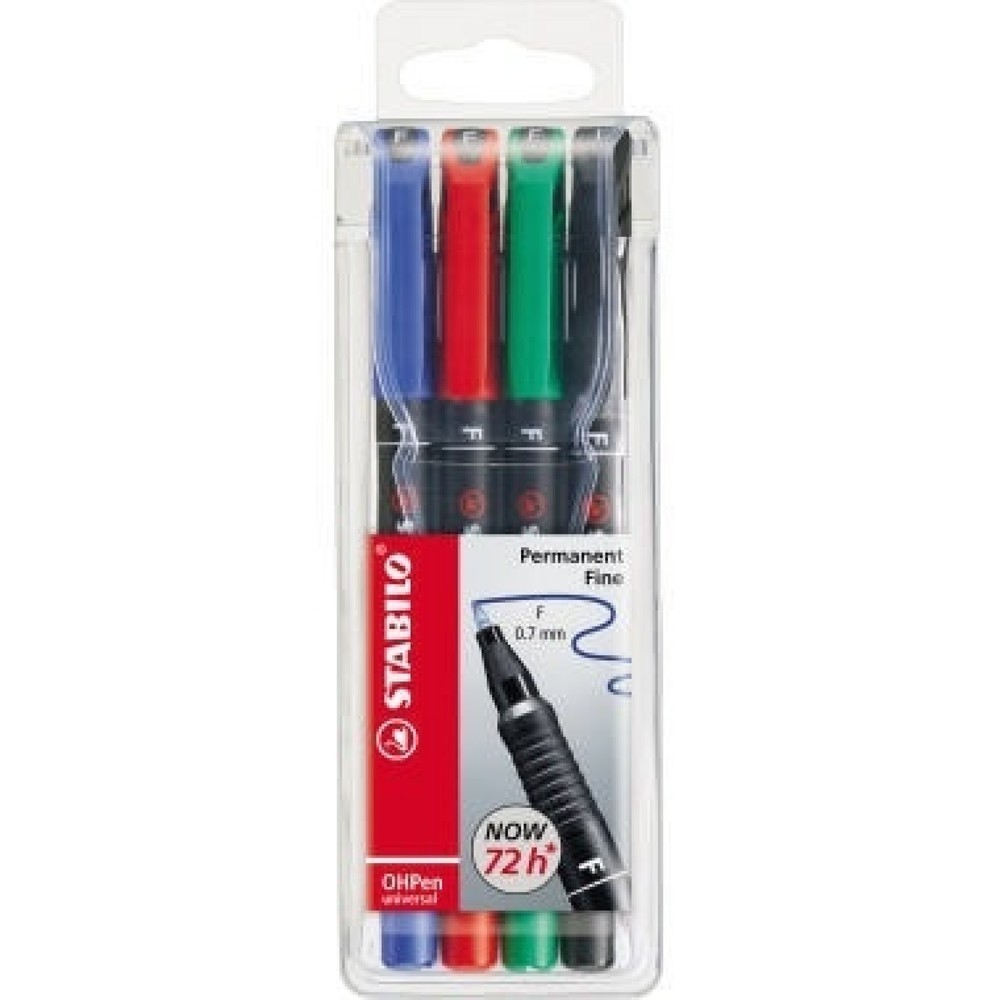 Produktabbildung: STABILO Folienschreiber OHPen 842/4 F 0,7mm sortiert 4 St./Pack.