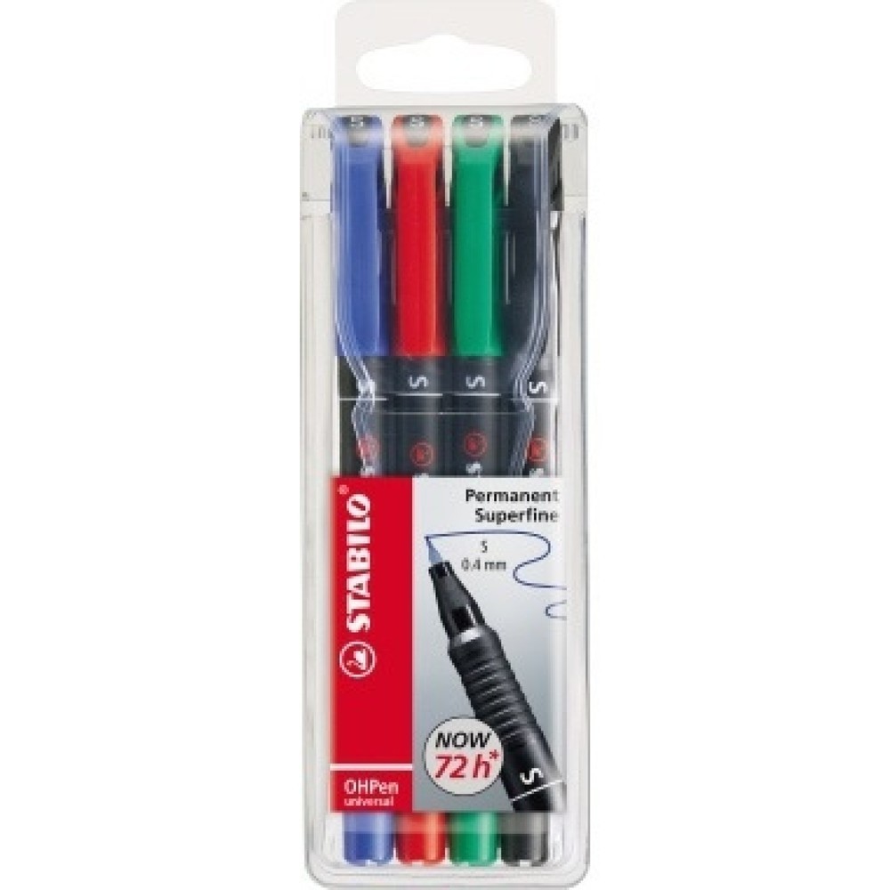 Produktabbildung: STABILO Folienschreiber OHPen 841/4 S 0,4mm sortiert 4 St./Pack.
