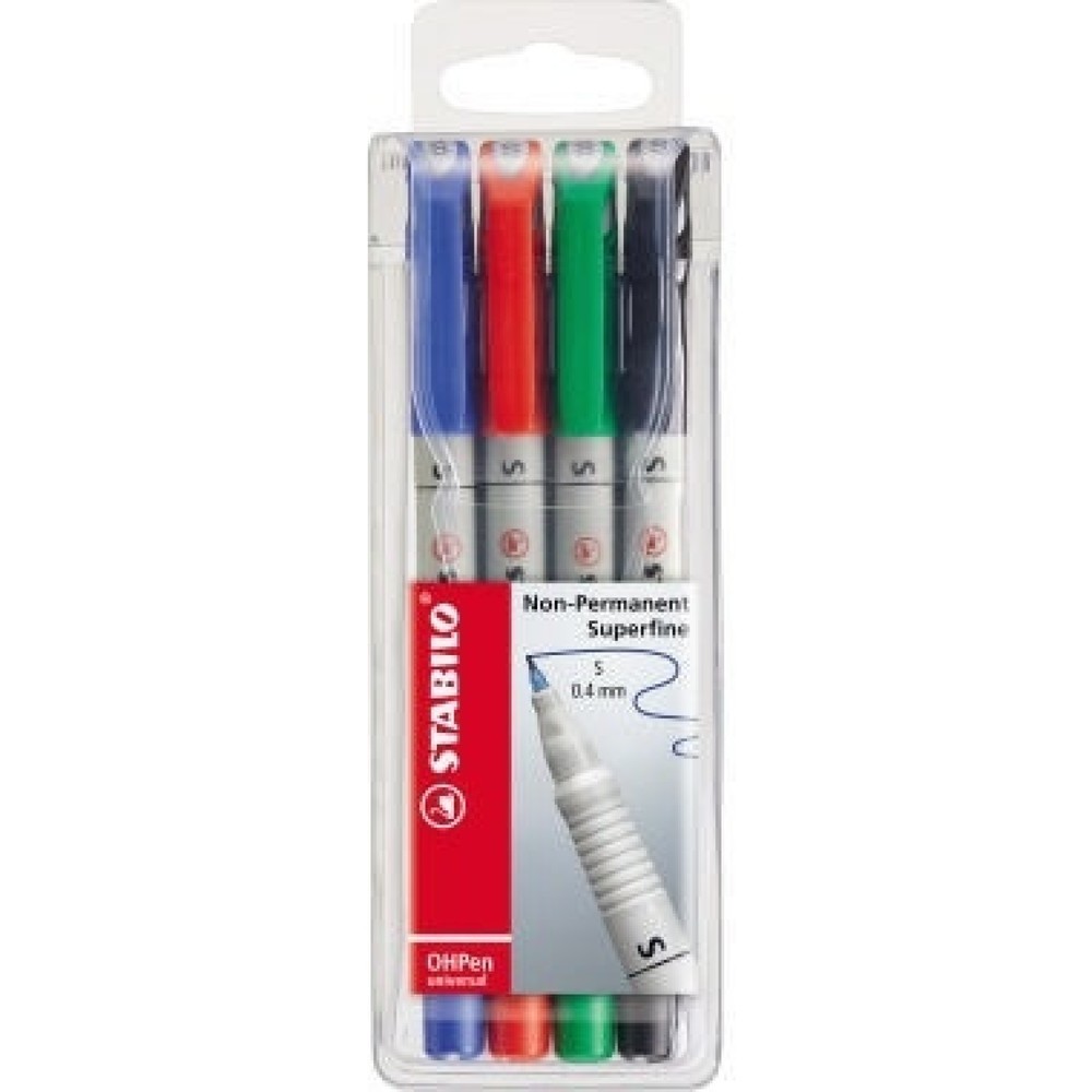 Produktabbildung: STABILO Folienschreiber OHPen 851/4 S 0,4mm sortiert 4 St./Pack.