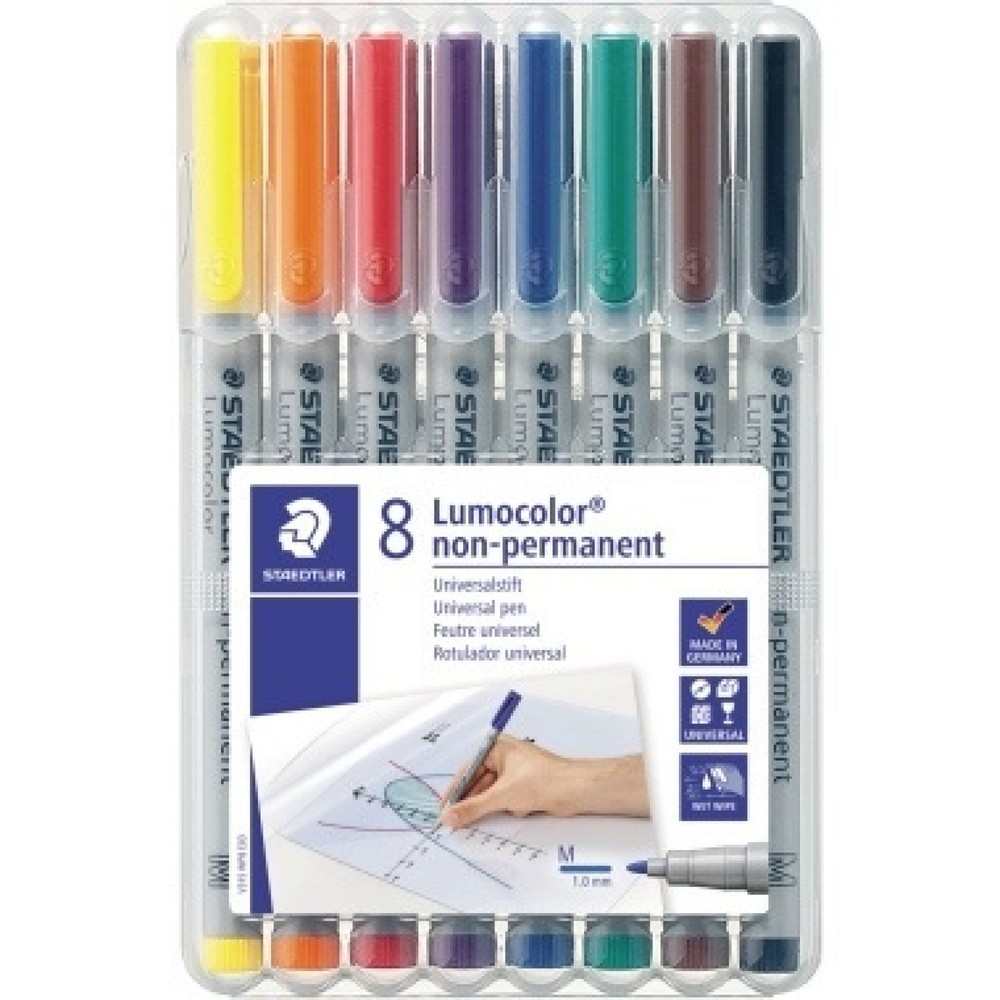 Produktabbildung: STAEDTLER Folienschreiber Lumocolor 315 WP8 1mm sortiert 8 St./Pack.